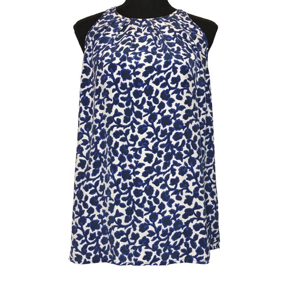 Cynthia Rowley Tops - Cynthia Rowley Silk Tank Sleeveless Shirt Size Medium Blue White